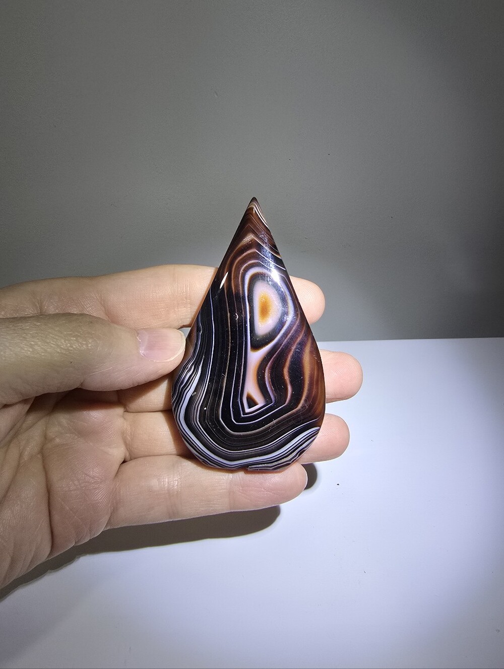Banded Agate Crystal Teardrop #A